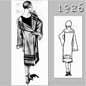 Lady's Bathing Robe 96cm/37 inches Bust Vintage Reproduction PDF Pattern 1920's made from original 1926 pattern image 1