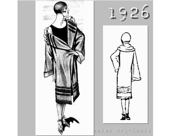 Lady's Bathing Robe (96cm/37 inches Bust) -  Vintage Reproduction PDF Pattern - 1920's - made from original 1926 pattern