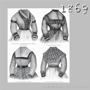 Victorian Wrapper Dress About 1870 Sewing Pattern #0919 Size