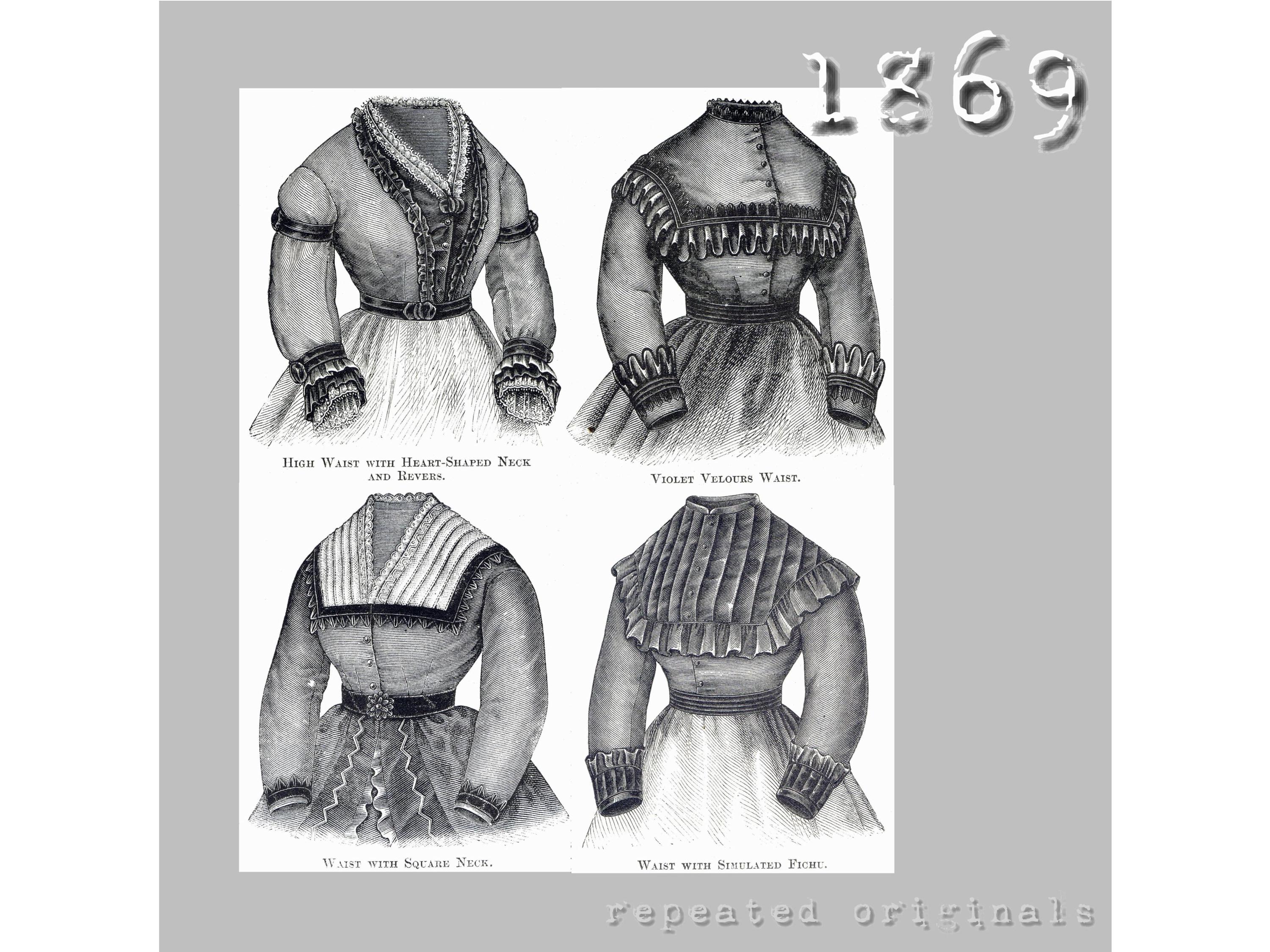 High Waist Bodice With Variations - Victorian Reproduction PDF Pattern ...