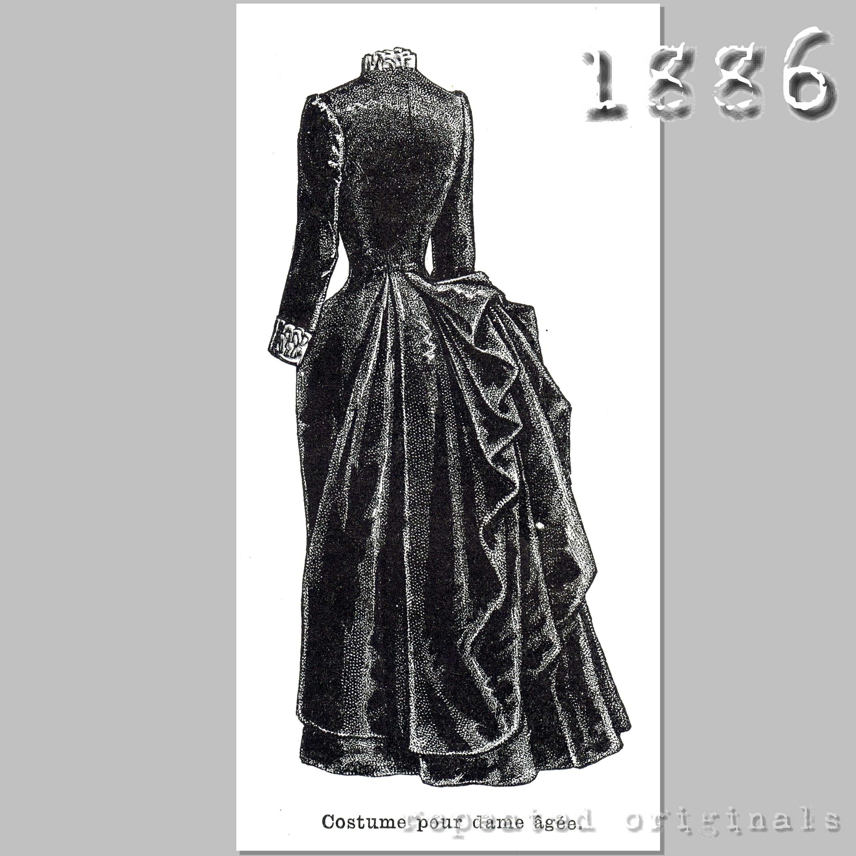 Dress for Older Ladies - Victorian Reproduction PDF Pattern - 1880's - Made  From Original 1886 Pattern - Etsy