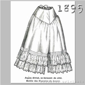 Divided Petticoat (for the active Victorian Lady)  - Victorian Reproduction PDF Pattern - 1890&#39;s -  made from original 1895 pattern