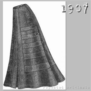 Ladies' skirt - 60cm waist -  Edwardian Reproduction PDF Sewing Pattern - 1900's - made from original 1907 pattern