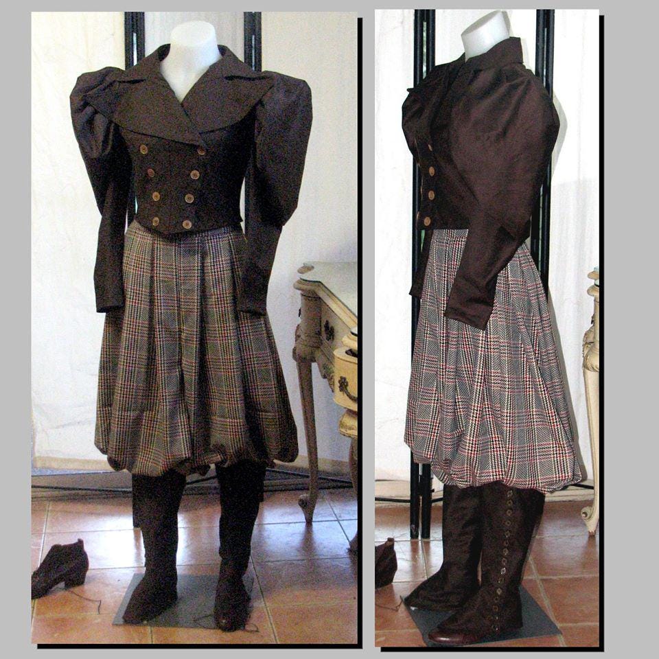 Bicycle Outfit - Victorian Reproduction PDF Pattern - 1890's Bicycle Outfit - Victorian Reproduction PDF Pattern - 1890's