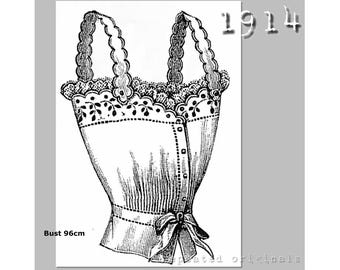 Edwardian Corset Cover | Broderie Anglaise White Cotton Blouse Top 