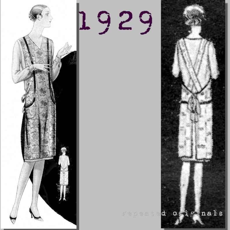 1920s Apron History and Sewing Patterns Ladies Apron - Vintage Reproduction PDF Pattern - 1920s - made from original 1929 pattern $4.06 AT vintagedancer.com