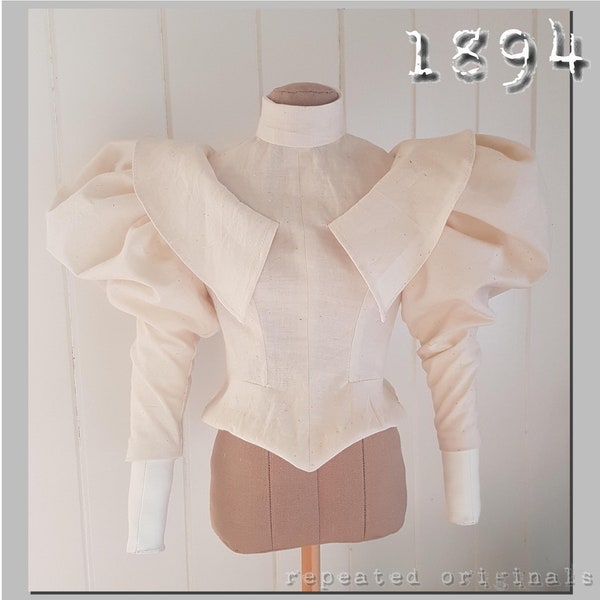 Bodice -  96 cm Bust - Victorian Reproduction PDF Pattern - 1890's - made from original 1894 pattern