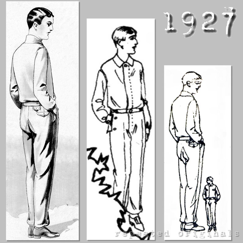 1920s Men’s Sewing Patterns     Gentlemans Motorcycle Suit - Jacket and Trousers - Vintage Reproduction PDF Pattern - 1920s -  made from original 1927 pattern  AT vintagedancer.com