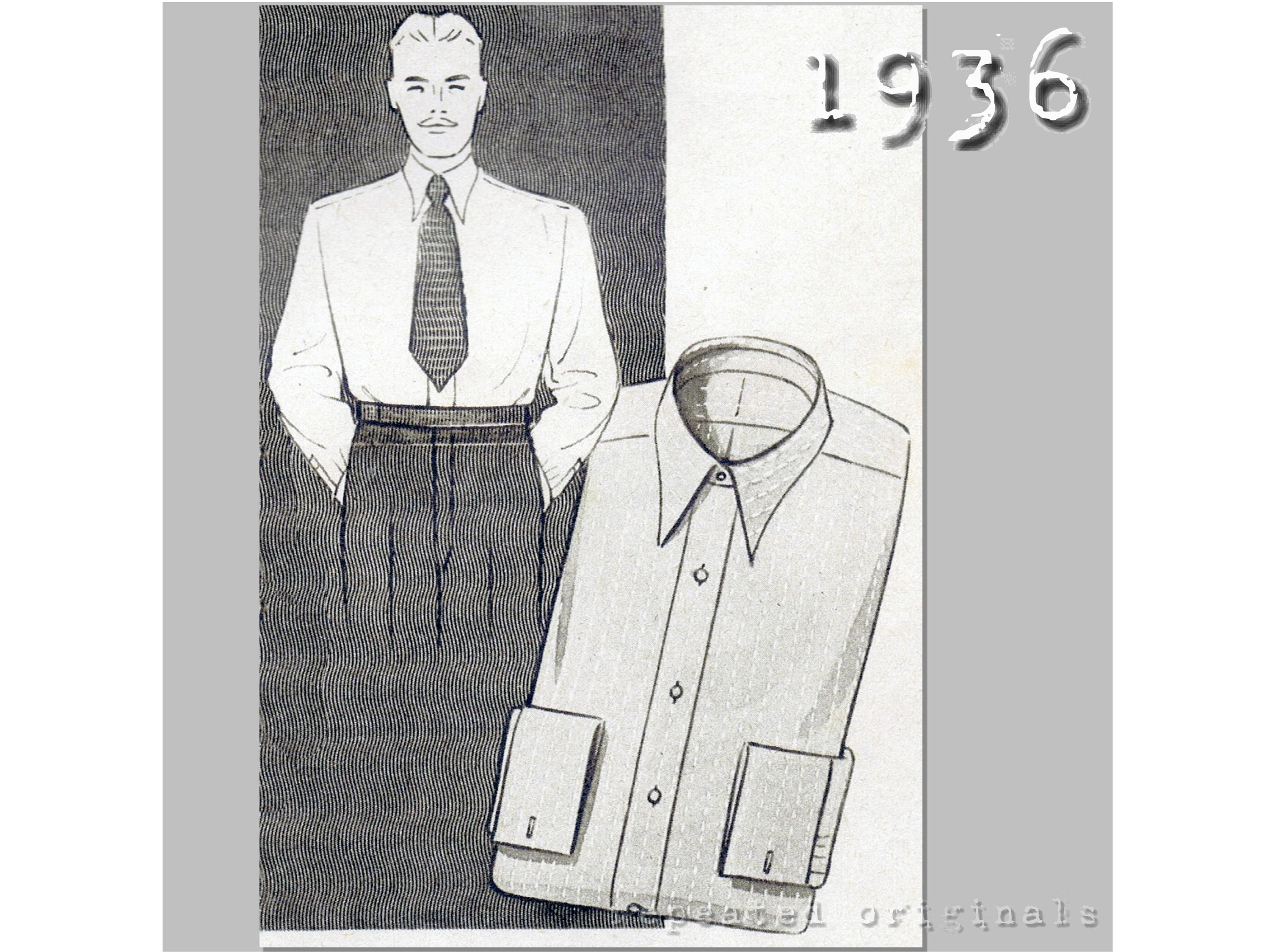 チンスト　ギャバシャツ　30年代　40年代　1940 1930 Mens 1930s shirt - Etsy 日本