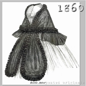 Mantle &quot;Pallas&quot;  - Victorian Reproduction PDF Pattern - 1860&#39;s - made from original 1860 pattern