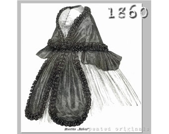 Mantle "Pallas"  - Victorian Reproduction PDF Pattern - 1860's - made from original 1860 pattern