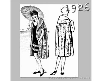 Lady&#39;s 2-teiliger Badeanzug, Badekappe und Badeumhang - Vintage Reproduktion PDF Muster - 1920er Jahre - hergestellt aus Originalmuster von 1926