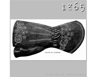 Mitt - Victorian Reproduction PDF Pattern - 1860's - made from original 1865 La Mode Illustree pattern