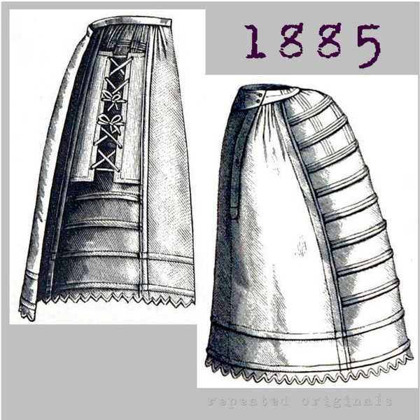 Crinoline or Bustle Petticoat - Victorian Reproduction PDF Pattern - 1880's - made from original 1885 Harper's Bazar  pattern