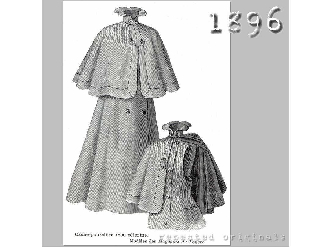 Victorian Cape Coat Sewing Pattern: 1896 La Mode Illustrée (PDF Pattern ...