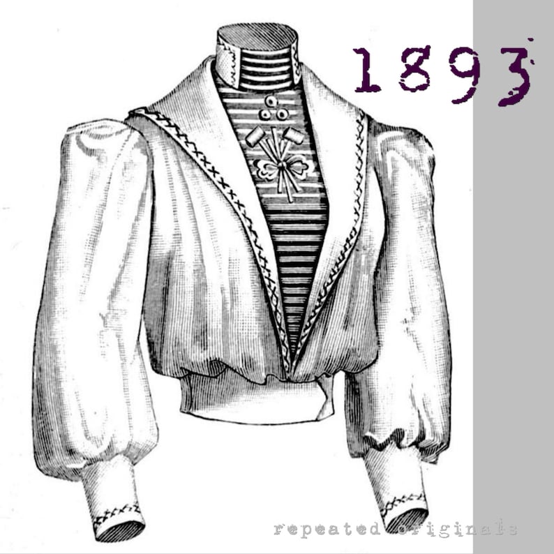 Victorian and Edwardian Bicycle Outfits History Miss Helyett Blouse - Victorian Reproduction PDF Pattern - 1890s - made from original 1893 La Mode Illustrée pattern $10.05 AT vintagedancer.com