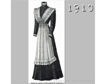 Chambermaid's Dress and Apron - Edwardian Reproduction PDF Pattern - 1910's -  made from original 1910 Pattern