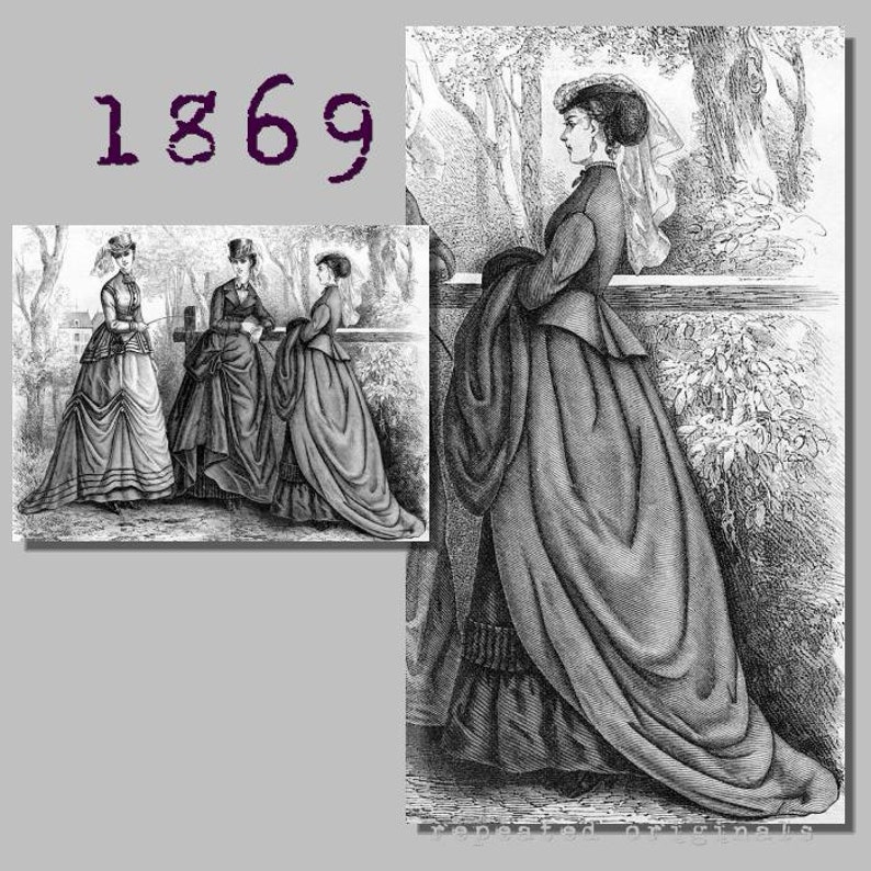 Victorian Bustle Dress Costume Guide 1870s 1880s Riding Habit (Bodice skirt and trowsers) - Victorian Reproduction PDF Pattern - 1860s - made from original 1869 Harpers Bazar pattern $11.56 AT vintagedancer.com