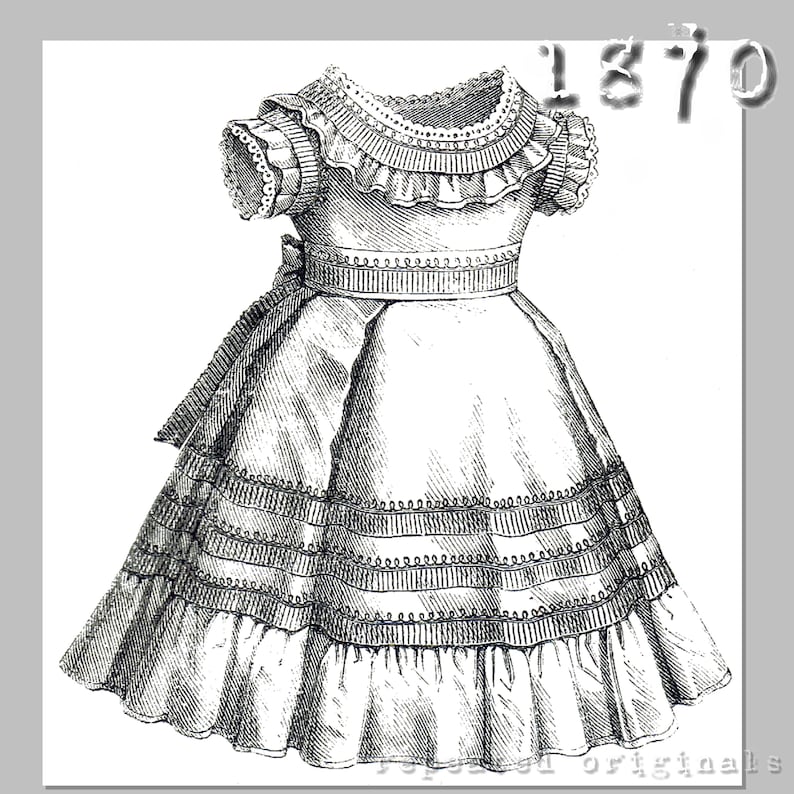 Victorian Girl's Dress Sewing Pattern: 1870s Reproduction (ages 1-3 ...