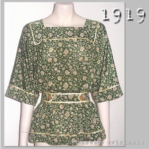 Simple Tunic Blouse - 107cm Bust - Vintage Reproduction PDF Pattern - Made from an original 1919 pattern