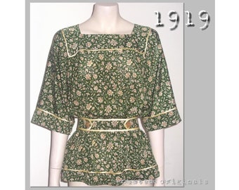 Simple Tunic Blouse - 107cm Bust - Vintage Reproduction PDF Pattern - Made from an original 1919 pattern