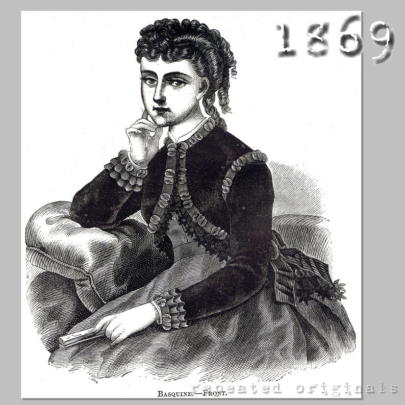 Basquine Jacket - Victorian Reproduction PDF Pattern - 1860's - Made ...