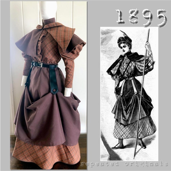 Hiking/Walking/Mountaineering Outfit - Victorian Reproduction PDF Pattern - 36" Bust - made from original 1895 La Mode Illustree  pattern