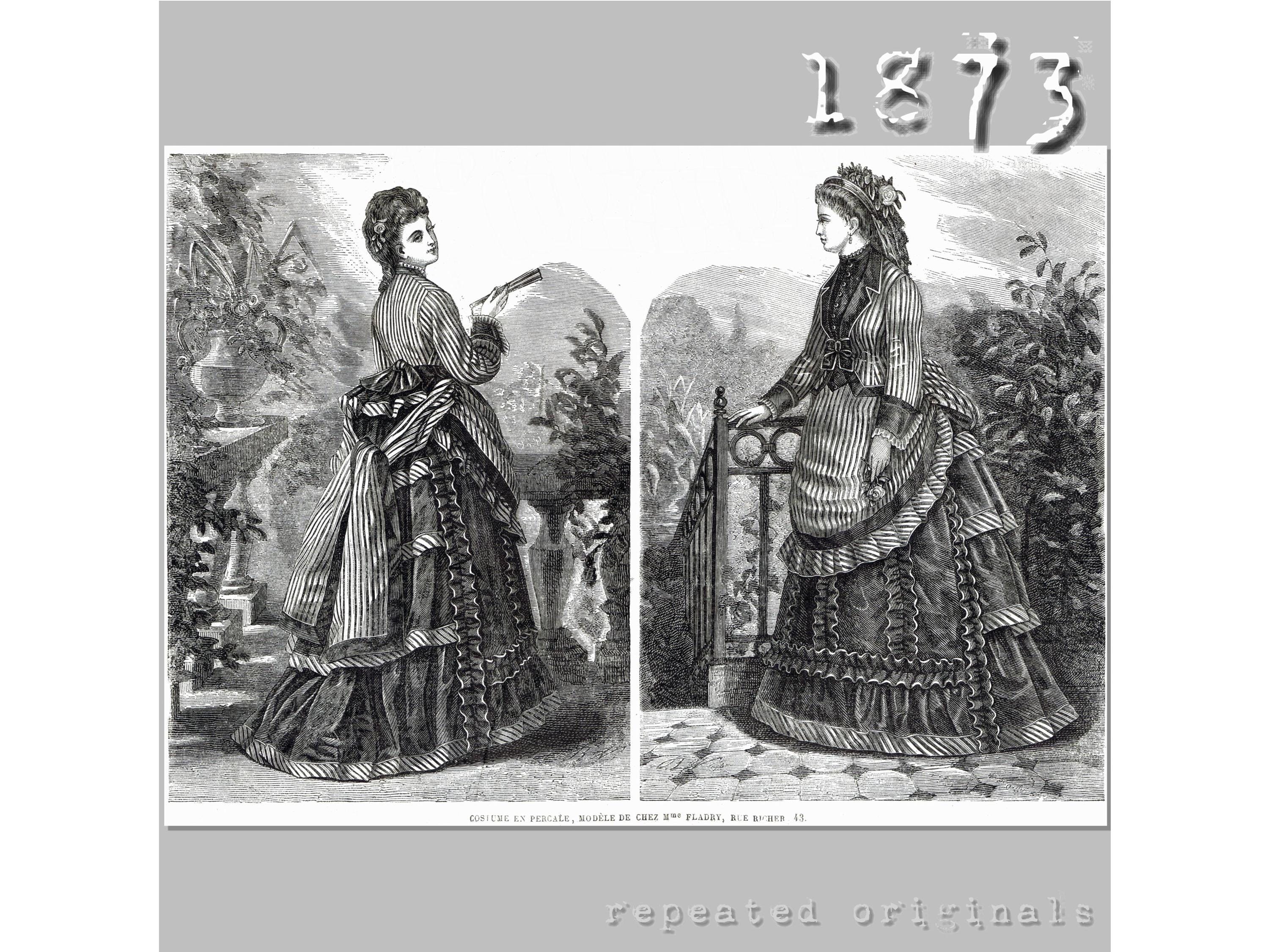 1874 dress fashions - Etsy 日本