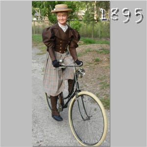 Bicycle Outfit - Victorian Reproduction PDF Pattern - 1890's -  36" Bust -  made from original 1895 La Mode Illustree  pattern