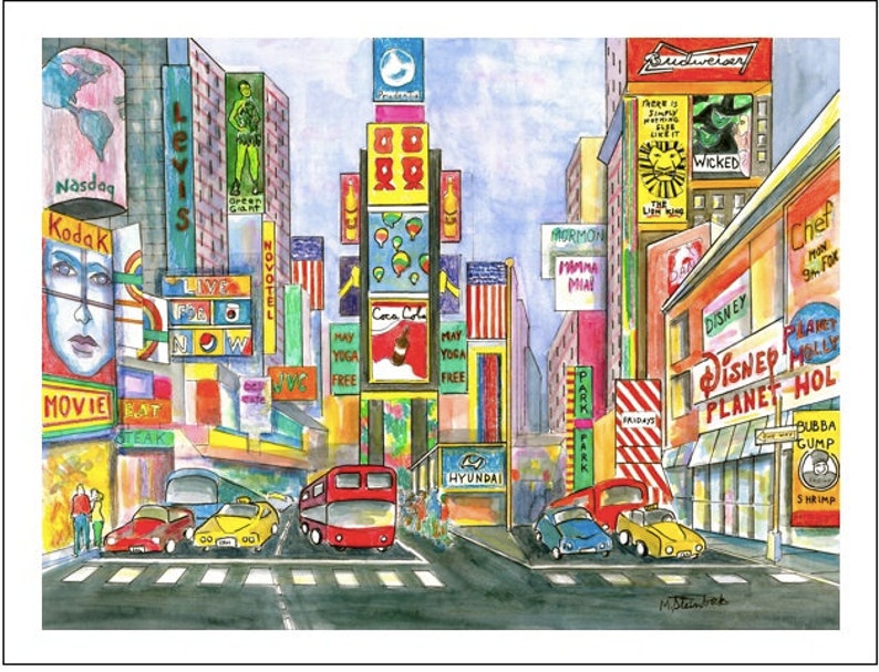 New York City Times Square. Box of 8 Blank Note Cards and Envelopes image 1