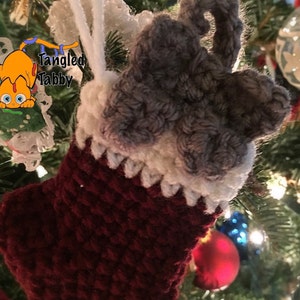 Crochet Pattern, Crochet Ornament, Crochet Cat in Stocking Ornament Pattern, Christmas Ornament, Crochet Holiday Decoration, Cat Ornament