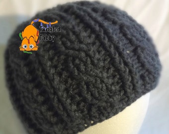Crochet Pattern, Crochet Hat Pattern, Crochet Cable beanie, cable design, crochet slouchy beanie pattern, crochet cable hat, teen crochet