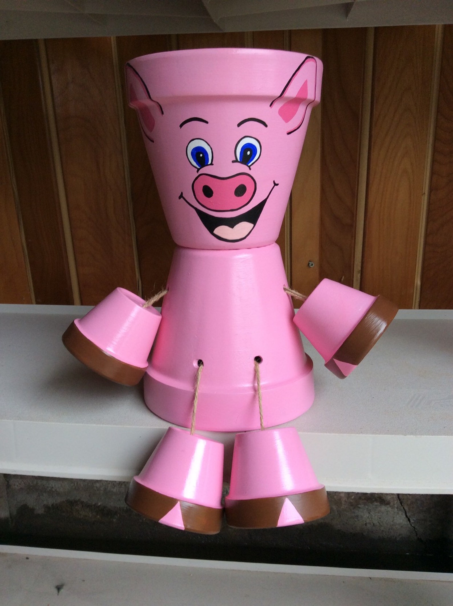 Handpainted Pink Pig Plant Pot/ Outdoor Pig Decor/ Garden Pig Etsy