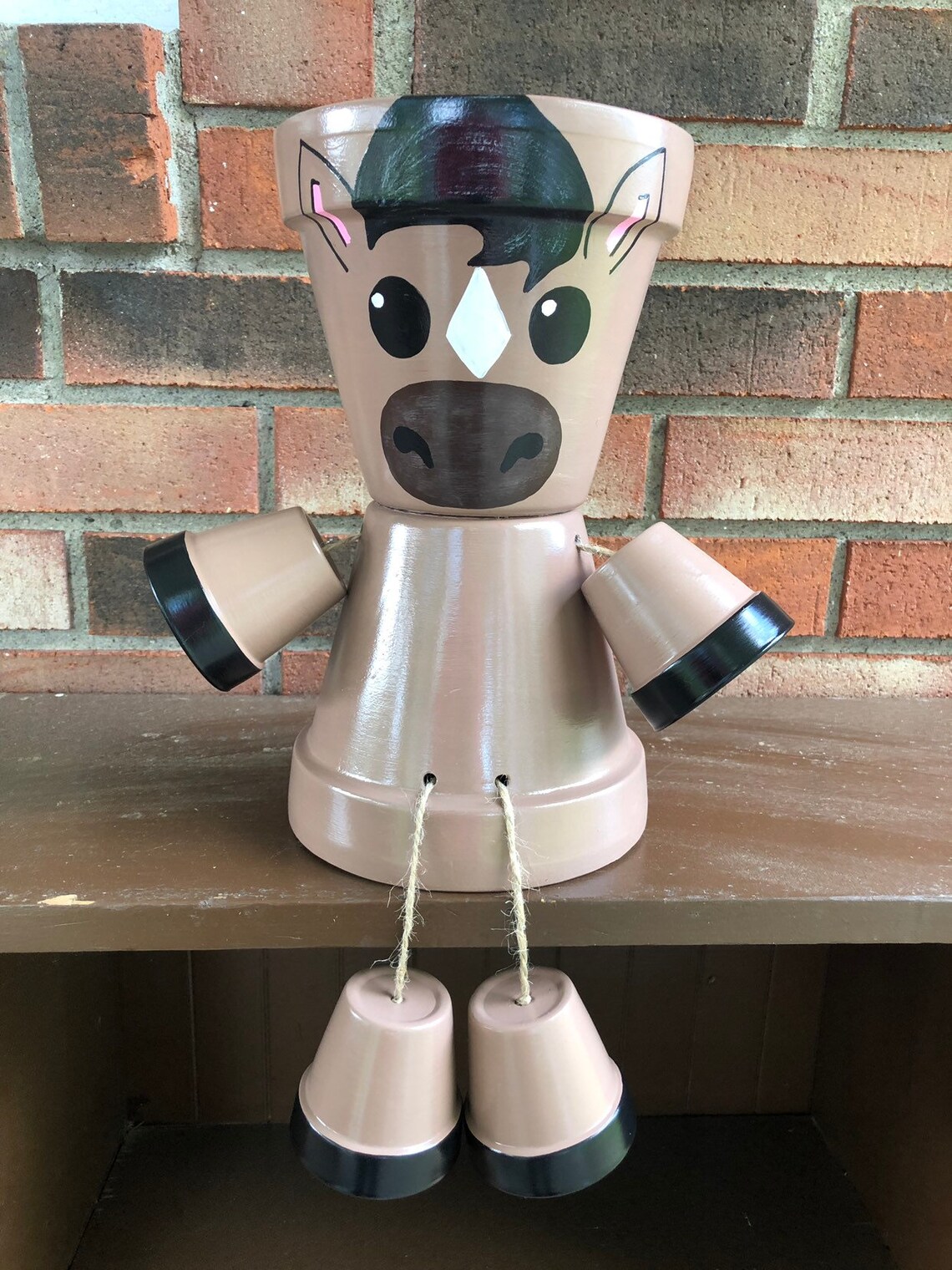 Handpainted Horse Plant Pot/ Outdoor Horse Decor/ Garden Horse Etsy