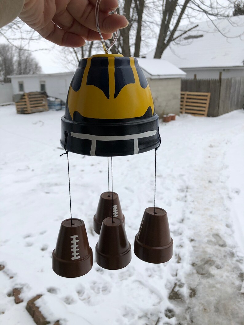 Handpainted Wind Chimes/ Michigan Wolverines / Team Sports/ Etsy