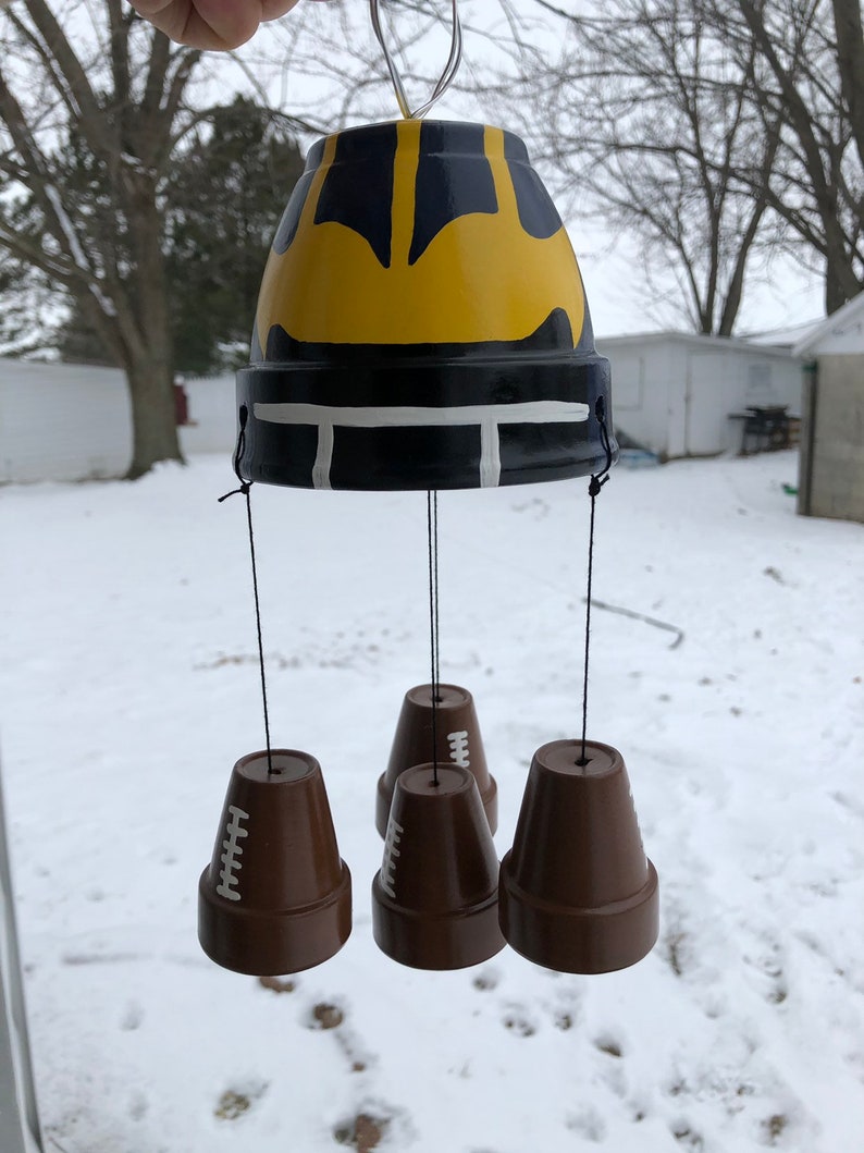Handpainted Wind Chimes/ Michigan Wolverines / Team Sports/ Etsy