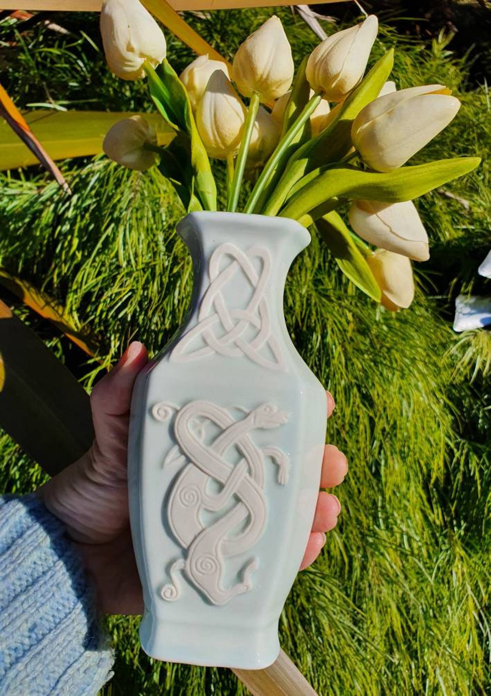 Vintage Cyril Cullen Vase Irish Porcelain Celtic Home Decor Etsy