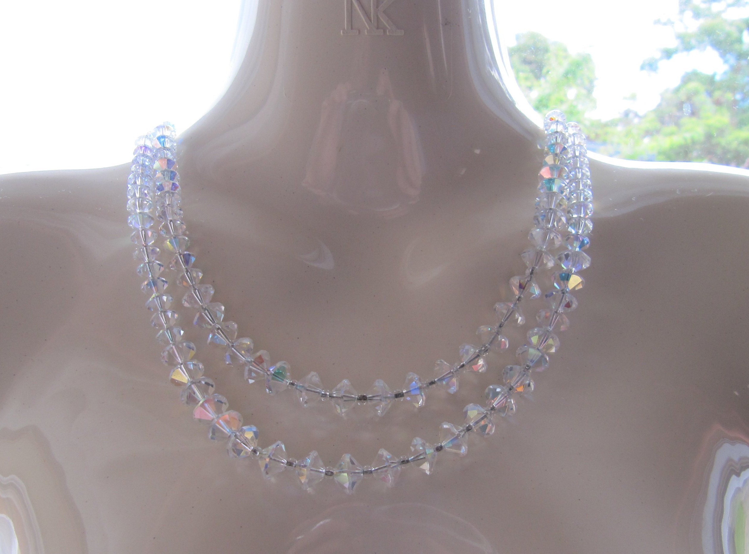 Clear quartz bead necklace sale