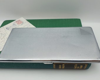 sylva chrome cigarette case emu Vintage Sylva Chrome Emu Brand Engine Turned Cigarette Case, Business Card  Holder