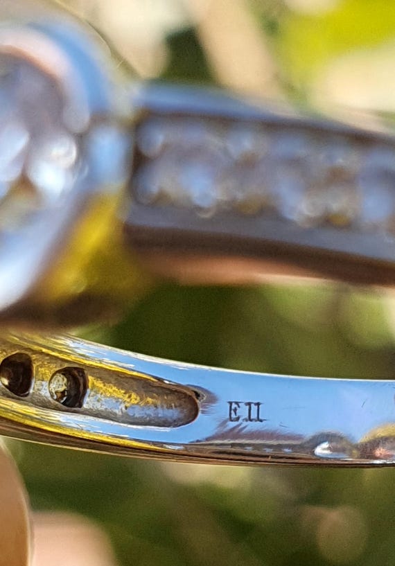 Solid 14ct White Gold Diamond Simulants Triology … - image 8