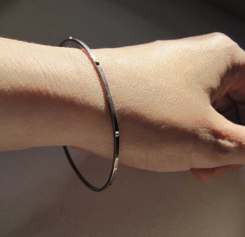 Modernist Textured Bangle Vintage Sterling Silver Stacking Bangle Silver Stacker Bracelets