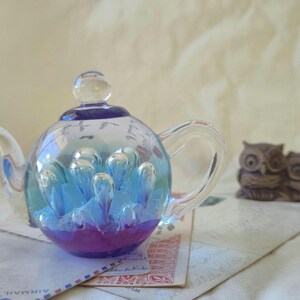 Vintage Art Glass Teapot Paperweight