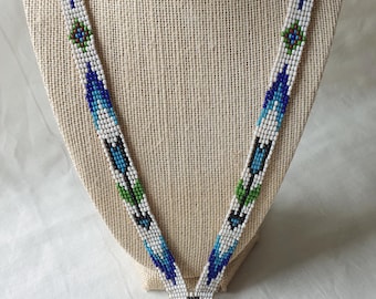 Vintage Southwest Seed Bead Thunderbird Arrow Necklace