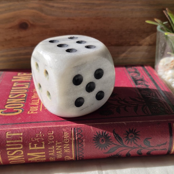 Vintage Marble Dice Paperweight Ornament