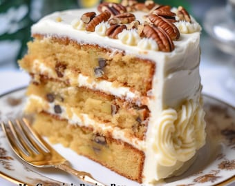 Ms. Gloria's Hawaiian Pineapple Pecan Cake Recipe - Digital PDF Download