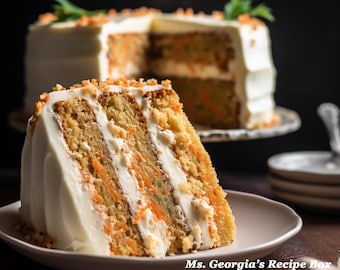 Old Fashioned Carrot Cake Recipe - Digital PDF Download