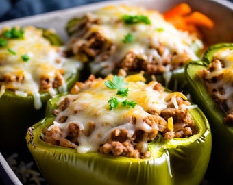 Stuffed Bell Peppers Recipe - Digital PDF Download