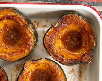 Baked Acorn Squash with Brown Sugar and Butter Recipe - Digital PDF Download