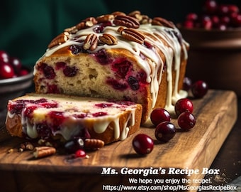 Cream Cheese Cranberry Loaf Recipe - Digital PDF Download