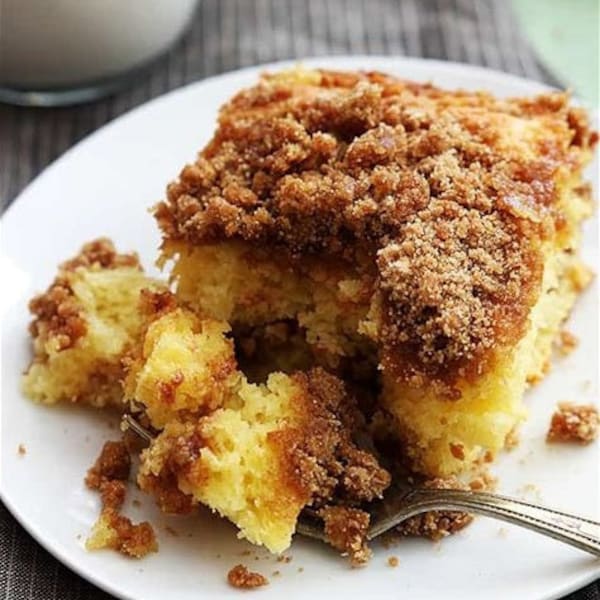 Sour Cream Coffee Cake with Brown Sugar Topping Recipe - Digital PDF Download